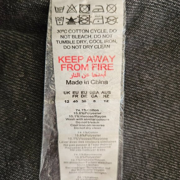 SALE Prettylittlething PLT Washed Black Denim Micro Mini Skirt - sz US 8P - NWT - Picture 6 of 8